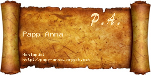 Papp Anna névjegykártya