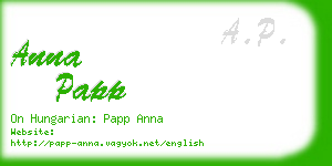 anna papp business card